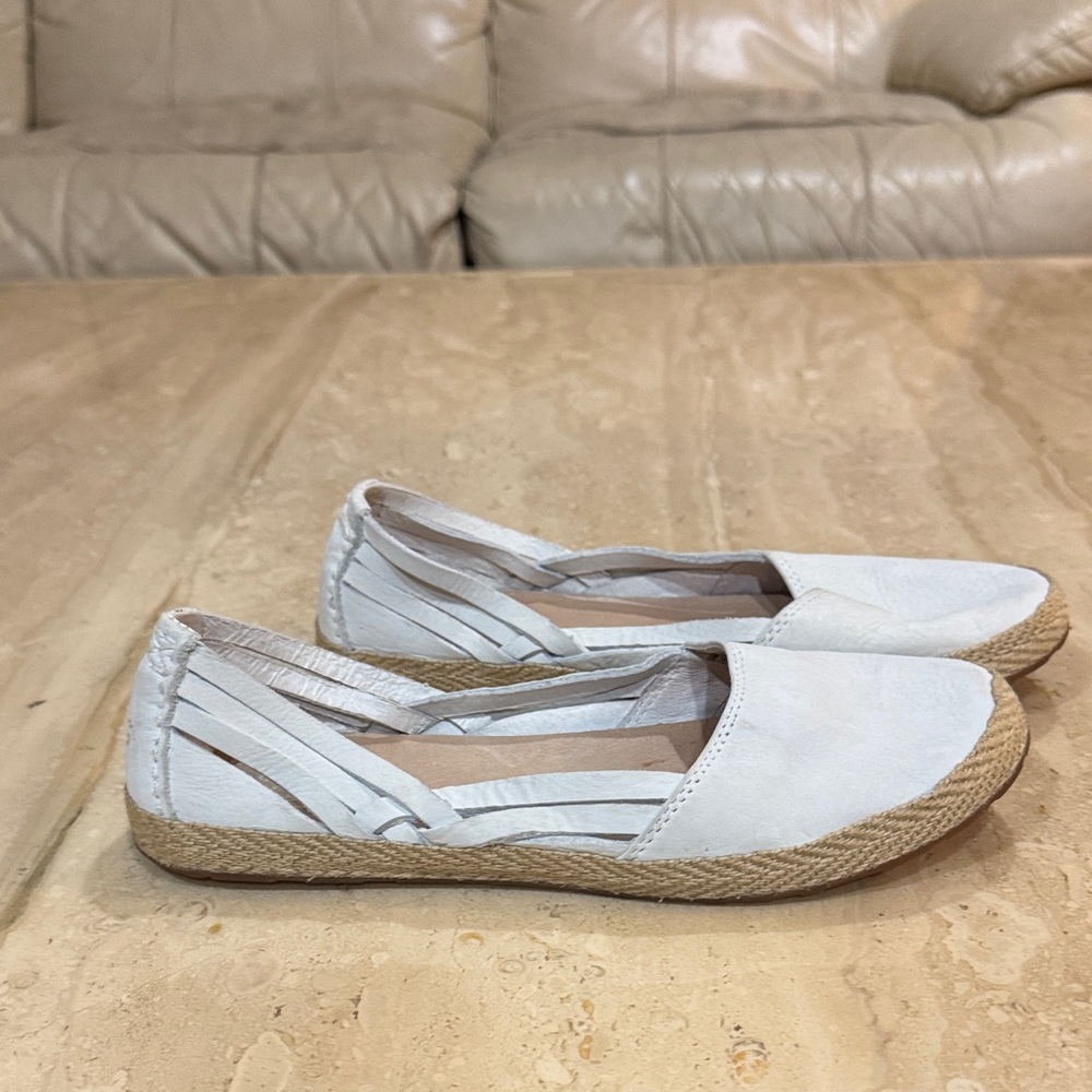 UGG White Espadrille Slip-On Flats